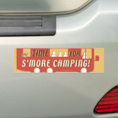 "Tijd voor meer kamperen!" Bumpersticker (Op auto)
