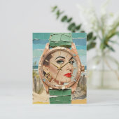 Tijd voor mode Surreal Dames Collage Briefkaart (Staand voorkant)