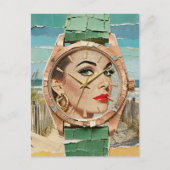 Tijd voor mode Surreal Dames Collage Briefkaart (Voorkant)