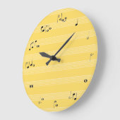 Tijd voor muzieknotities - geel grote klok (Hoek)