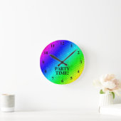 Tijd voor neonregenboogkleur acrylwand ronde klok (Huis)