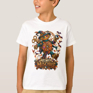 Tijd voor ondeugd: mechanische vogelverschrikker t-shirt