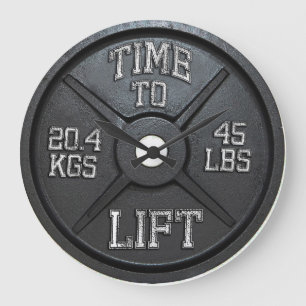 Tijd voor optillen - Barbell Bord Wall Clock Grote Klok