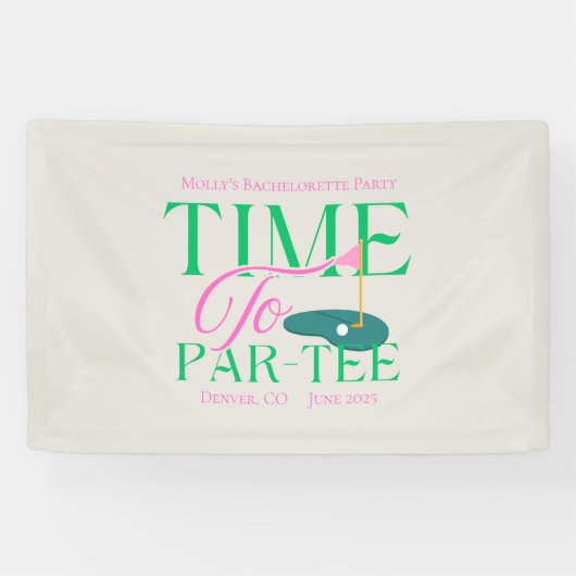 Tijd voor Par-T-shirt – Fun Golf Thema Bachelorett Spandoek (Horizontaal)