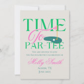 Tijd voor Par-T-shirt – Fun Golf-Themd Bachelorett Kaart (Voorkant)