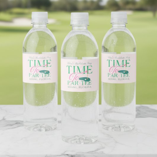 Tijd voor Par-Tee Golf Bachelorette Waterfles Etiket