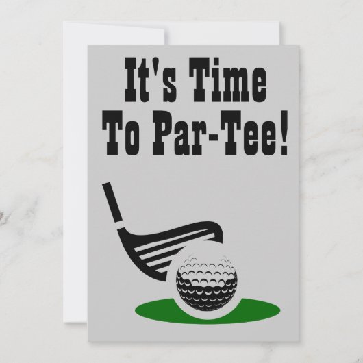 Tijd voor Par-Tee Golf Bachelorparty Uitnodiging (Voorkant)