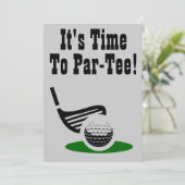 Tijd voor Par-Tee Golf Bachelorparty Uitnodiging (Staand voorkant)