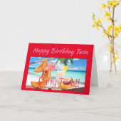 TIJD VOOR "PARTIJ" EN CELEBRATE ***MIJN TWIN** KAART (Gele Bloem)