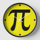 Tijd voor Pi-wandklok met zwart hout Lijst (Voorkant)