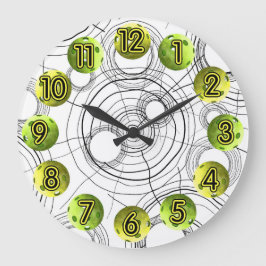 Tijd voor Pickleball Lime Green Clock Grote Klok