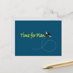Tijd voor Plan Bee Blauwgroen BG Horizontaal Brief Briefkaart