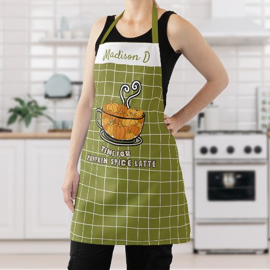 Tijd voor Pumpkin Spice Latte Herfst Aangepaste na Schort