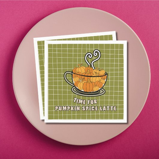 Tijd voor Pumpkin Spice Latte Herfst Dining Servet