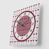 Tijd voor rode wijn vierkante klok (Hoek)