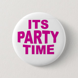 Tijd voor roze feestdagen ronde button 5,7 cm