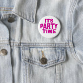 Tijd voor roze feestdagen ronde button 5,7 cm (In situ)