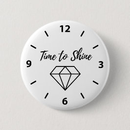Tijd voor schijn ronde button 5,7 cm