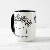 Tijd voor Spring Black and White Illustration Flow Mok (Voorkant links)