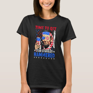 Tijd voor Star Spangled Hammered Abe Lincoln 4th T-shirt