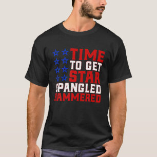 Tijd voor Star Spangled Hammered Funny Drink T-shirt