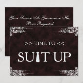 Tijd voor Suitup Black Chalk Board Swirl Kaart (Voorkant / Achterkant)