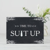 Tijd voor Suitup Black Chalk Board Swirl Kaart (Staand voorkant)
