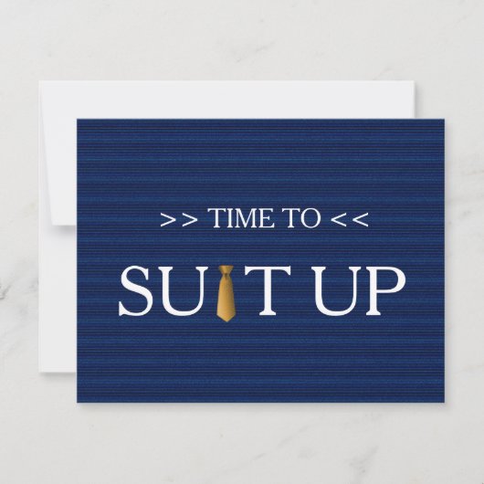 Tijd voor Suitup Blue Gold Stropdas Kaart (Voorkant)