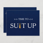 Tijd voor Suitup Blue Gold Stropdas Kaart (Voorkant / Achterkant)