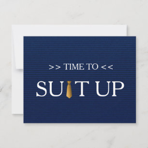 Tijd voor Suitup Blue Gold Stropdas Kaart
