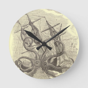 Tijd voor Sushi! Kraken Clock Ronde Klok