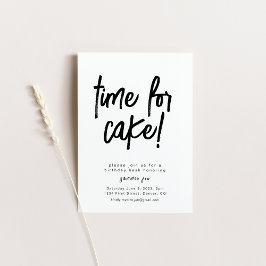 Tijd voor taart Verjaardagsuitnodiging Sjabloon Kaart