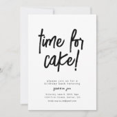 Tijd voor taart Verjaardagsuitnodiging Sjabloon Kaart (Voorkant)