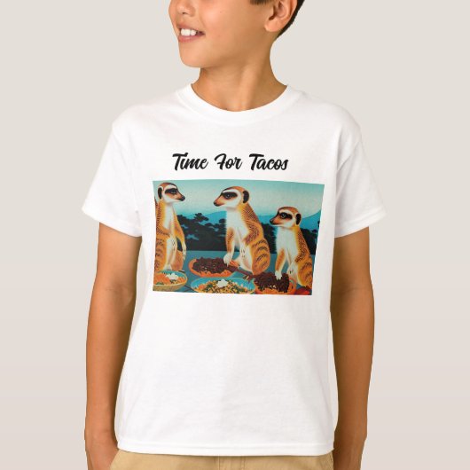 Tijd voor Tacos Meerkat Style, Kinder shirt (Voorkant)