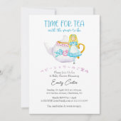 Tijd voor Tea Baby shower Alice Teapot Floral Part Kaart (Voorkant)