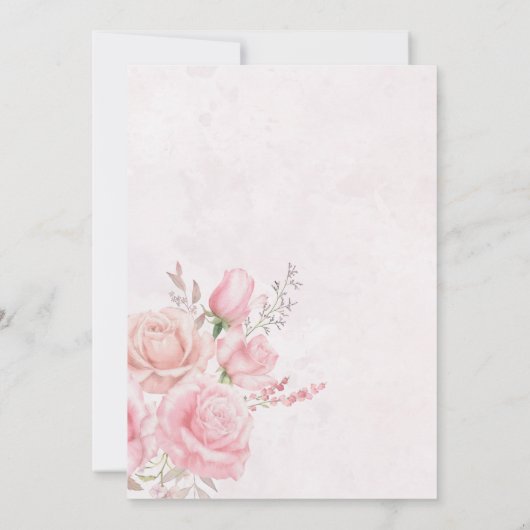 Tijd voor Tea Baby shower Dusty Roos Floral Kaart (Achterkant)