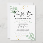 Tijd voor Tea Baby shower Eucalyptus Green Simple Kaart (Voorkant)