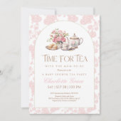 Tijd voor Tea Baby shower Invitation Bedankkaart (Voorkant)