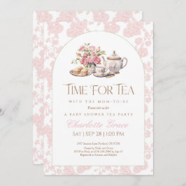 Tijd voor Tea Baby shower Invitation Bedankkaart