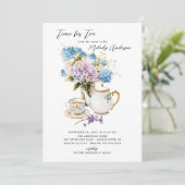 Tijd voor Tea Baby shower Invitation Kaart (Staand voorkant)