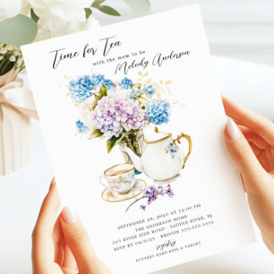 Tijd voor Tea Baby shower Invitation Kaart