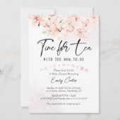 Tijd voor Tea Baby shower Pink Floral Sakura Flowe Kaart (Voorkant)
