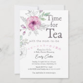 Tijd voor Tea Baby shower Roos Floral Whimsical Kaart (Voorkant)