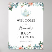 Tijd voor Tea Baby shower Welcome Poster (Voorkant)