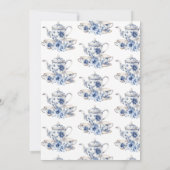 Tijd voor Tea Blue Chinoiserie Vrijgezellenfeest P Kaart (Achterkant)