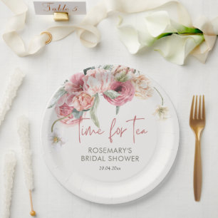Tijd voor Tea Boho Floral Vrijgezellenfeest Papieren Bordje