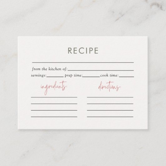 Tijd voor Tea Boho Floral Vrijgezellenfeest Recept Informatiekaartje (Voorkant)