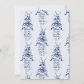 Tijd voor Tea Chinoiserie Blue Bow Vrijgezellenfee Kaart (Achterkant)