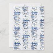 Tijd voor Tea Chinoiserie Dusty Blue Vrijgezellenf Kaart (Achterkant)