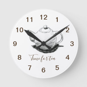 Tijd voor Tea Clock Ronde Klok